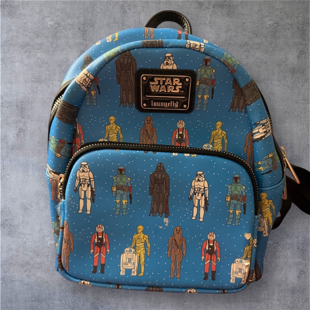 Loungefly Star Wars Action Figures Allover Print Mini Backpack